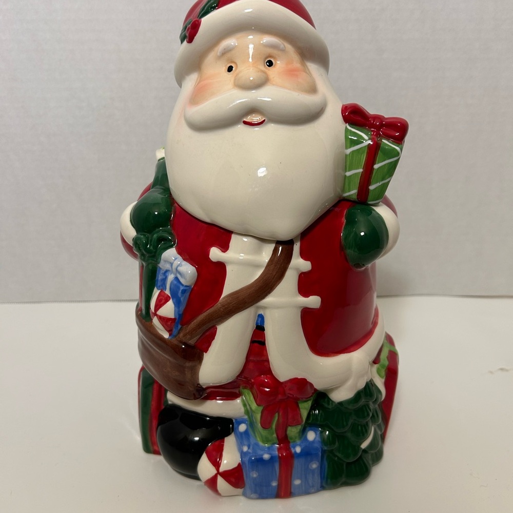 Ceramic Santa Cookie Jar With Box